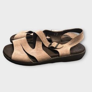 Mephisto EVA Tan Leather Strappy Comfort Sandals Sz 40 or US Sz 10